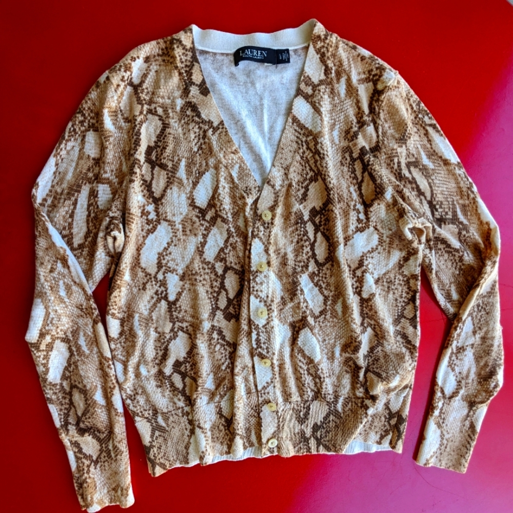 Ralph Lauren Large snake print sweater, EUC